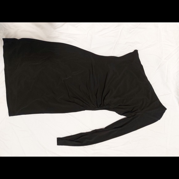 One Sleeve Black Evening Dress - Picture 2 of 4